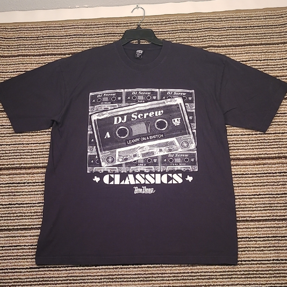 DJ SCREW x Dream USA Black White Cotton 2XL Mens Short Sleeve Shirt‎ Rap Hip Hop
